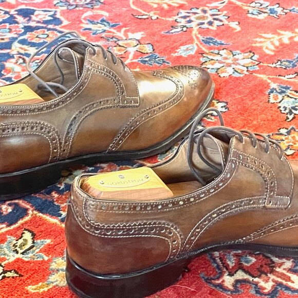 Scarpa Di Bianco, Italy\'s FINEST, Size 12D USED Brown Men\'s Gallo Wingtips main image 12
